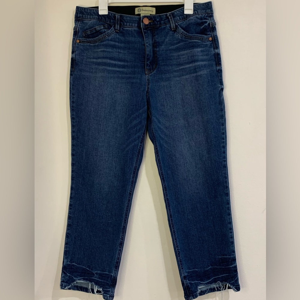 Democracy Ab Technology Hi-Rise Distressed Release Raw Hem Jeans Size 12